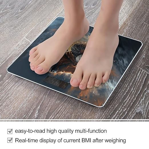 Digital Bathroom Scale for Body Weight Scale with Bright LCD Display High Accuracy Step-On Technology Auto On/Off Snowboarder Digital Scales 400 Lbs /180kg