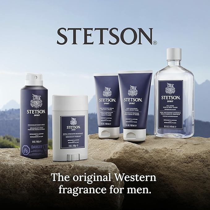 SCENT BEAUTY STETSON Personal Care All Over Hair &amp Body Wash Moisturizing Body Wash &amp Shampoo - 16 oz - 3 Pack - Spirit