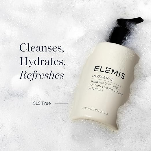 ELEMIS Mayfair No.9 Hand &amp Body Wash Cleanses Hydrates and Refreshes 95% Biodegradable PEG- and SLS-Free Refillable + Recyclable Bottle 300ml