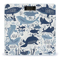 Turtle Octopus Pattern Ocean Theme Scale for Body Weight Highly Accurate Digital Bathroom Scale Sturdy Tempered Glass Weighing Scales with LCD Display Fashion Body Fat Smart Scales 400lb