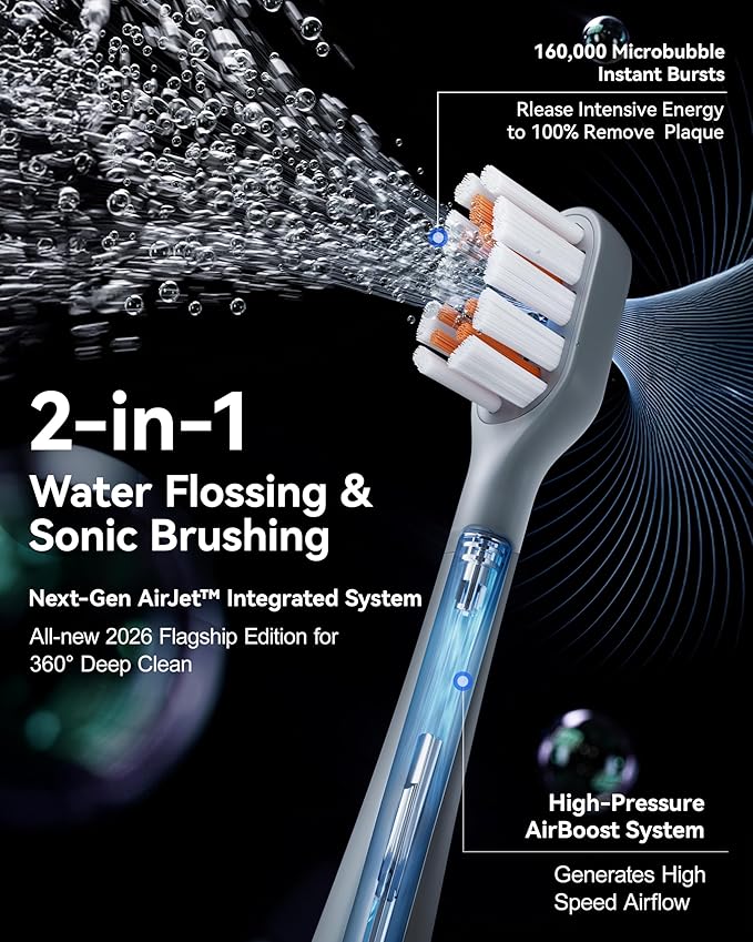 RANVOO] Save $42 to Get AirJet X3 Electric Toothbrush Gray and AirJet X5 Electric Toothbrush Together