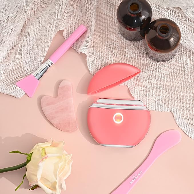 Electric Gua sha with Manually Gua Sha Facial Body Sculpting Gua Sha Massager Anti Aging Facial Beauty Instrument Scraping Massage Beauty Scraping Instrument Hand Scraping Tools (Pink)