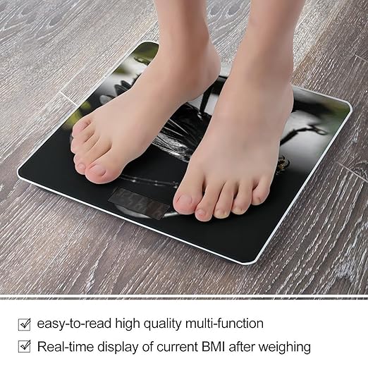 Insect-Black Weight ScaleClear LED Display Bathroom Digital Weighing ScaleTempered Glass Digital Bathroom Scale for Body Weight Capacity Up to 400 Lbs