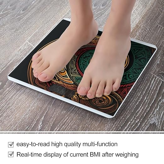 Dark Teal HD Images Digital Bathroom Scale for Body Weight Weighing Scale with Backlit LCD Display High Precision Measurements &amp Measures Weight Up to 180kg