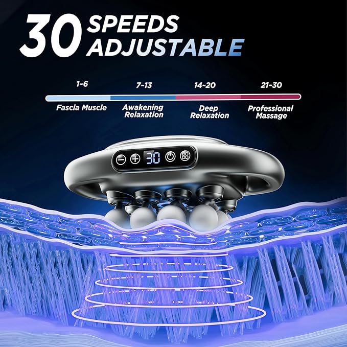 16-Head Massage Gun Kit With 3 Modes And 30 Levels Of Adjustable Strength Electric Deep Tissue Massager For Neck Shoulder Back Leg Muscle Pain Relief Ideal Gift For Women Men Moms And Dads