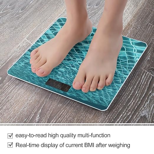 Swimming Pool Water Scale for Body Weight Anti-Slip Digital Bathroom Scale Sturdy Toughened Glass Weighing Scales High Precision Safe Rounded Corners Smart Scales