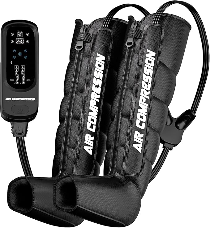 Air Compression Therapy System Leg Massager for Pain and Circulation Full Leg Recovery Boots Cordless Air Compression Boots Fast Recovery Therapy for Athletes M