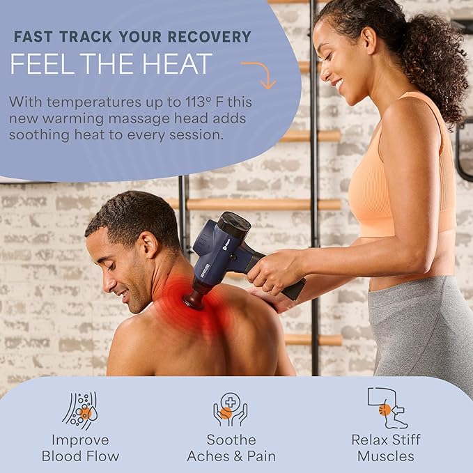 LifePro Sonic Pro Handheld Electric Massage Gun – Deep Tissue Percussion Massager Gun with 10 Speeds &amp 9 Heads – Muscle Massager for Athletes Back Legs Arms