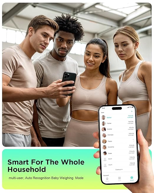 RunStar Smart Scale for Body Weight Full-Body Bathroom Scale with 8 Electrodes for BMI Muscle Mass 3-Metric Display High-Accuracy Body Composition Monitor with 28 Metrics &amp App Connectivity Bl