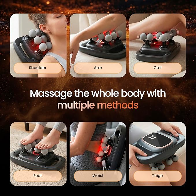 BENEVIA Deep Tissue Massage Gun - Percussion Massager for Muscle Recovery - Handheld Back Neck &amp Shoulder Massager with 30 Speeds and 12 Heads