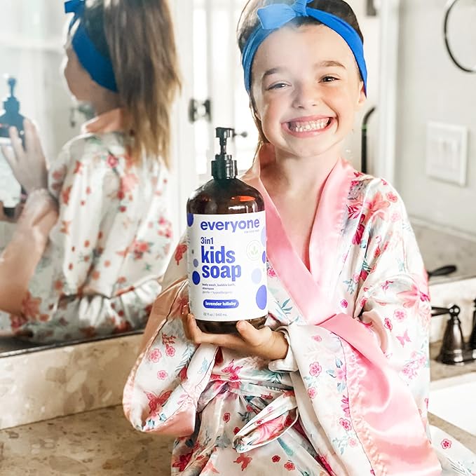 Everyone 3-in-1 Soap Body Wash Bubble Bath Shampoo 32 Fl Oz (Pack of 2) &amp 3-in-1 Kids Soap Body Wash Bubble Bath Shampoo 32 Ounce (Pack of 2) Lavender Lullaby