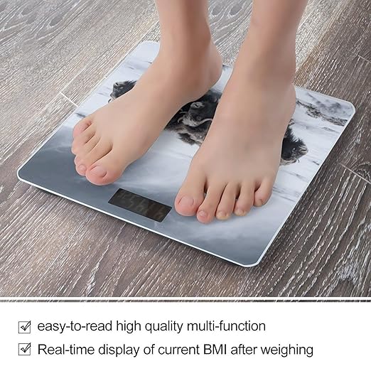 Musk Ox in The Snow Weight Scale Large Digital Bathroom Scales with Bright LED Display Non Slip Digital Scale and Step On Fashion Weighing Machine for Body