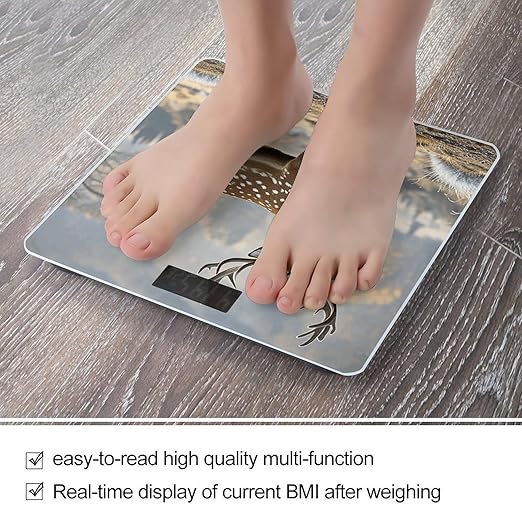 Deer Pattern Scale for Body Weight Digital Bathroom Scale Accurate Smart Weight Scales with Large Display Weighing Machine High Precision Scales