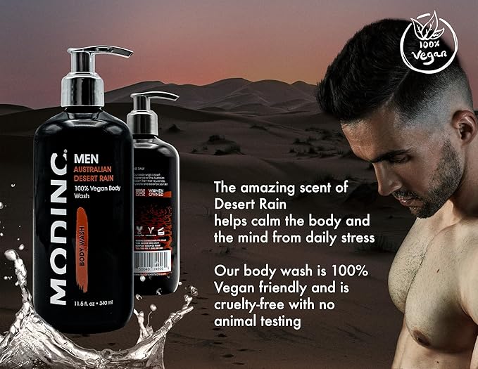 Modinc Luxury Australian Desert Rain Body Wash Hydration Blend Vegan Cruelty Free Pump 11.5 Ounces