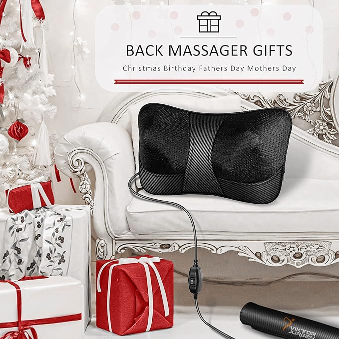 VIKTOR JURGEN Mothers Day Back Massager Kneading for Neck Shoulder and Foot Shiatsu Massage Pillow with Heat Relaxation Gifts for Women/Men/Dad/Mom/Christmas/Fathers Day