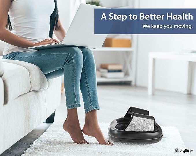 Zyllion Shiatsu Foot Massager with Heat - Deep Tissue Kneading Rolling Massage Machine with Air Compression for Feet Plantar Fasciitis and Up to Size 13 - Black (ZMA-31-BK)