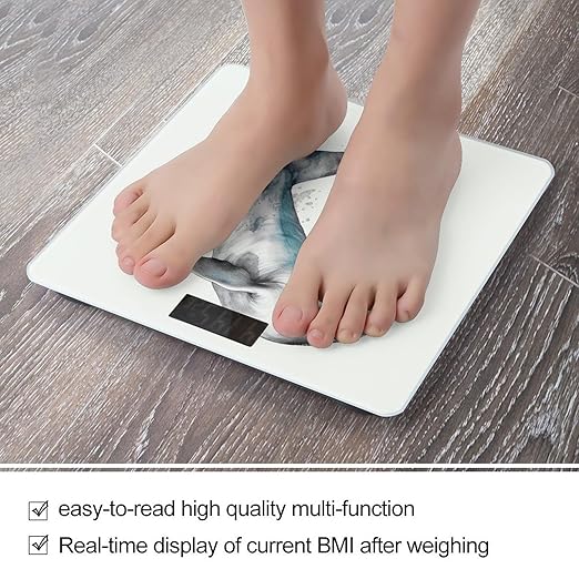 Watercolor Whale Art Scale for Body Weight Sturdy Tempered Glass Weighing Scales with LCD Display Accurate Digital Bathroom Scale Convenient Body Fat Smart Scales 400lb