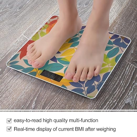 Multicolor Leaves Scale for Body Weight Digital Bathroom Scale Accurate Smart Weight Scales with Large Display Weighing Machine High Precision Scales