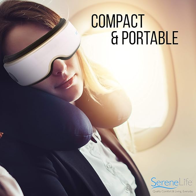SereneLife Electric Eye Massager - Wireless Temple and Eye Massager Tool Built-in Battery SLEYMSG55.8