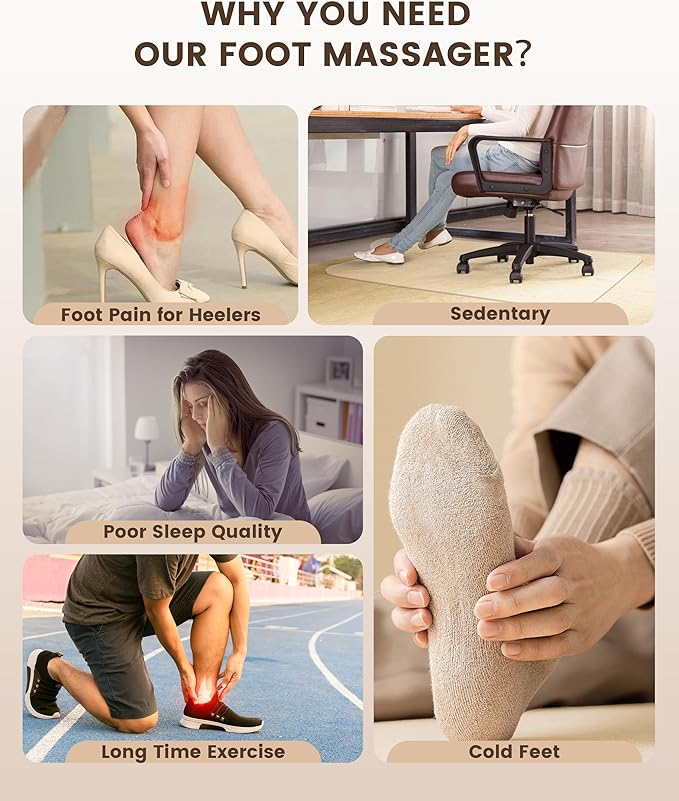 COMFIER FSA Eligibl Foot Massager with Heat HSA Eligibl Shiatsu Foot Massager Machine for Plantar Fasciitis Keading &amp Compression for Neuropathy Pain Fits Up to 14