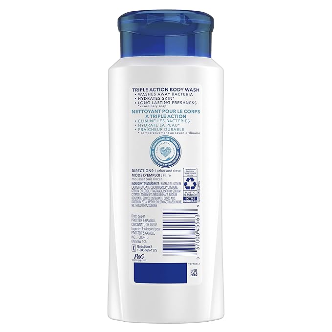 Safeguard Body Wash Triple Action Deep Cleansing Fresh Clean Scent 21 FL Oz
