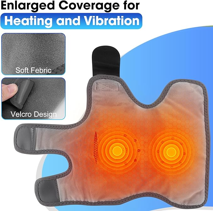 Cordless Ankle Heating Pad Foot Massager with Heat for Pain Relief Ankle Massager for Women and Men Heated Foot Brace Wrap with 6 Heat Levels and 3 Vibration Modes