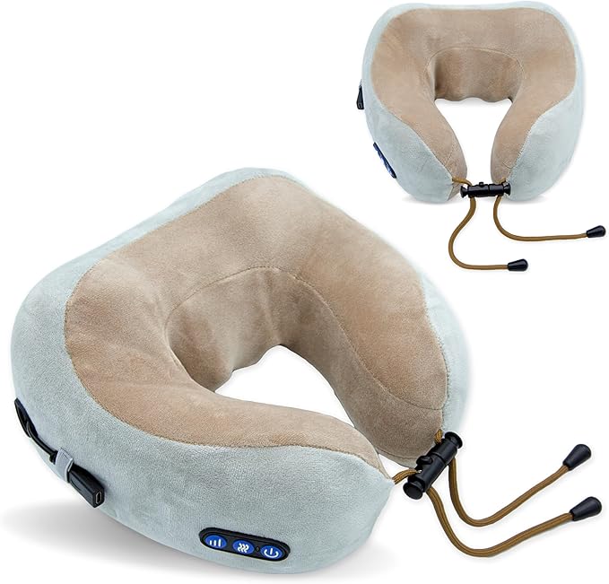 Nateck Cervical and Neck Massager | Pillow Portable Heated Massage Ideal for Travel Relaxation and Office | Kneading Intelligent | Original Gift Women &amp Men | Heat Rolling Modes