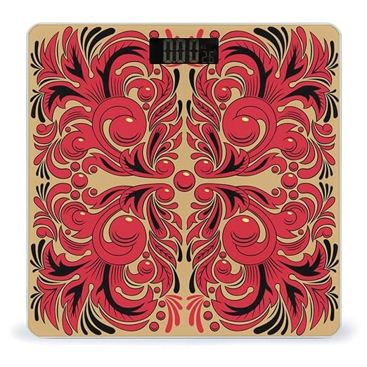Russian Art Pattern Scale for Body Weight Digital Bathroom Scale Precision Smart Weighing Scales with Clear LED Display Accurate High Precision Scales Weighing Machine