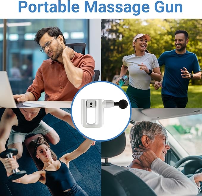 Daiwa Felicity Robo Touch Deep Tissue Massage Gun – Portable Percussion Therapy for Back Shoulders &amp Legs – Brushless Motor Multi-Head Attachments Quiet &amp Rechargeable