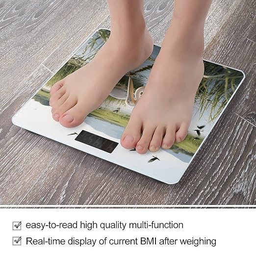 2 Pelicans Weight Scale Large Digital Bathroom Scales with Bright LED Display Non Slip Digital Scale and Step On Fashion Weighing Machine for Body