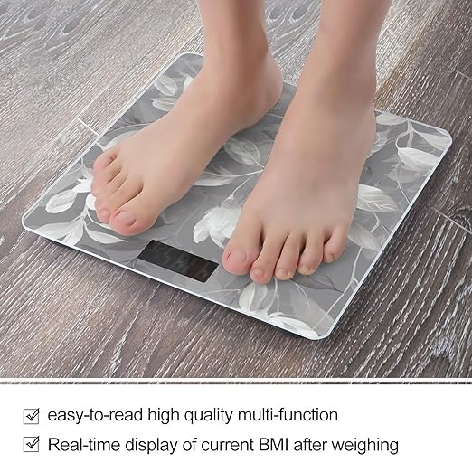 Leaves Sparkling Smart Scale for Body Weight Accurate Bathroom Scale with LED Display Digital Weight Scales Weighing Machine High Precision Scales for Bath Home