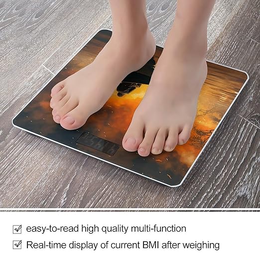 Man and Boat Bathroom Scale for Body Weight Bathroom Weighing Scale with Backlit LCD Display Highly Accurate Measures Weight Up to 180kg
