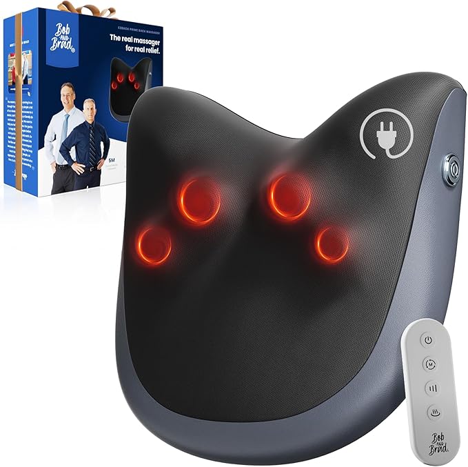 BOB AND BRAD Back Massager for Pain Relief Deep FSA Eligible HSA Eligible EZBack Prime Corded Design Shiatsu Neck and Back Massager with Heat for BackShouldersBody Muscle Tissue Gifts for Women Men