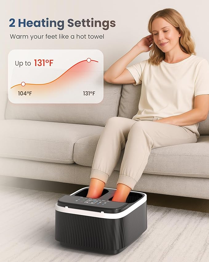 COMFIER Shiatsu Foot Massager with Heat Foot Massager for Neuropathy Plantar Fasciitis Feet Massage Machine with Deep Kneading Rolling Compression and Remote Control