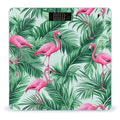 Women's Digital Bathroom Weighing Scale Automatic Switch Energy Saving Scale Smart Scale for Body Weight Mint Green Palm Banana Leaves Lovely Exotic Bird Pink Flamingo