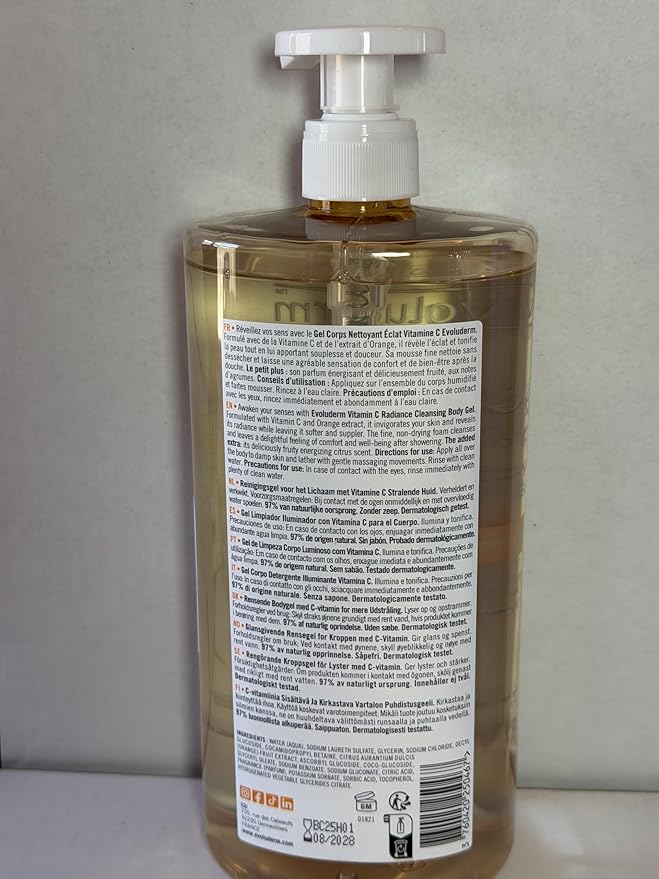 Gel Corps Vitamin C Radiance Cleansing Body Gel Illuminates and Tonifies Soap-Free 33.81 Fl oz