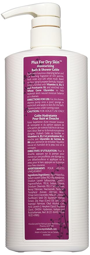 Vitabath Moisturizing Bath &amp Shower Gelee Plus For Dry Skin 32-Ounces