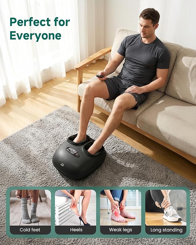 Snailax Foot Massager with Heat Foot Massager for Neuropathy Plantar Fasciitis Deep Kneading Compression Vibration Feet Massager Machine Remote Control Foot Warmer Fits Size 13Gifts for Men Women
