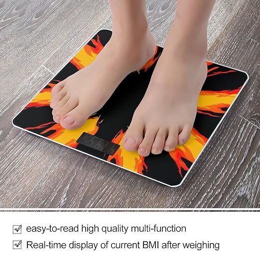 Women's Digital Bathroom Weighing Scale Automatic Switch Energy Saving Scale Smart Scale for Body Weight Fire Flame