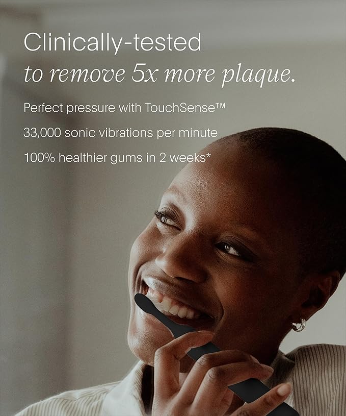 SURI 2.0 New Sonic Electric Toothbrush with Pressure Sensor &amp UV-Cleaning Travel Case |1 Month+ Battery | Electric Toothbrush for Adults | Travel Toothbrushes | Tooth Brush | Black