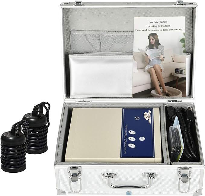 Ion Ionic Detox Foot Bath Machine System Negative Hydrogen with Far Infrared Belt Two Ion Cleanse Arrays Gift for Parents