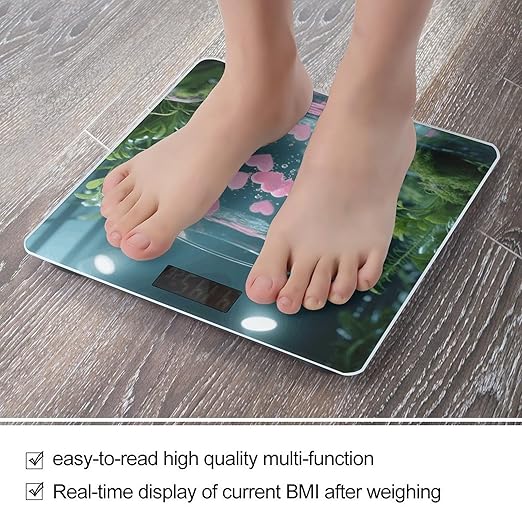Sea of Heart Weight Scale Cute Bathroom Scale for Body Highly Accurate Digital Weighing Machine for People Compact LCD Display Scales with Sturdy Toughened Glass Scales