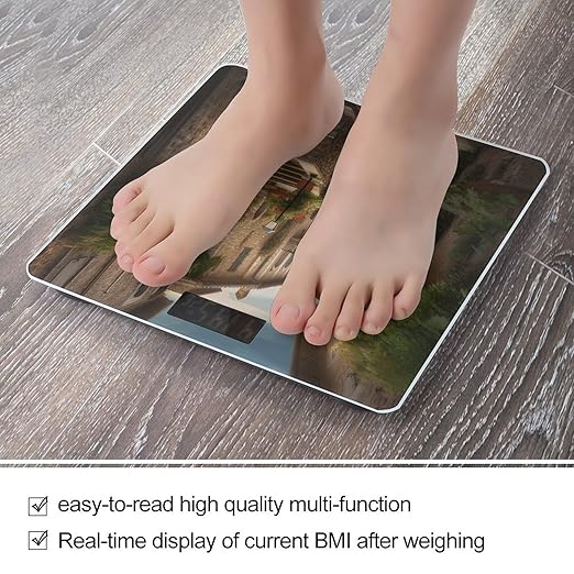 Italy Tuscan Scale for Body Weight High Precision Digital Weight Scales with LCD Display Anti-Slip Sturdy Slim Tempered Glass Bathroom Scale for Home Use