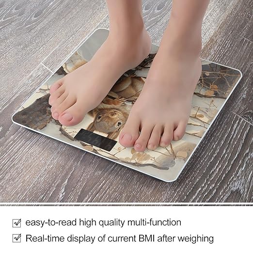 Squirrel on Tree Scale for Body Weight Accurate Digital Bathroom Scale Toughened Glass High Precision Scales Smart Weight Scales with Large LCD Backlight Display Weighing Machine