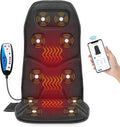 COMFIER Back Massager with Heat App Control Vibration Massage Seat Cushion 10 Motors &amp 3 Heat Levels Chair Massager Pad Gifts for MomDad Home Office UseBlack