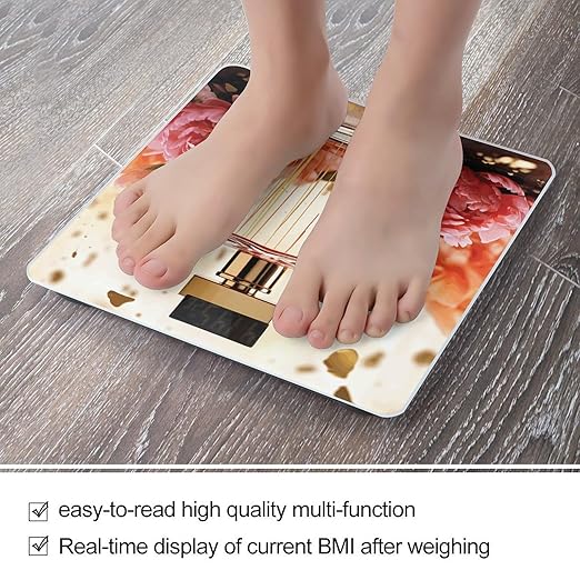 Fashion Perfume Bathroom Scale Large LCD Backlight Display Digital Scale Rounded Corners Body Scales Automatic Power On/Off Bathroom Scales for Home Bedrooms