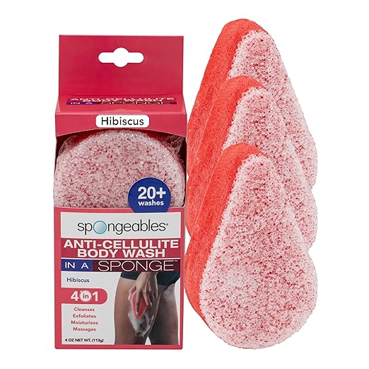 Spongeables Anti-Cellulite Body Wash in a Sponge Moisturizer and Exfoliator 20+ Washes