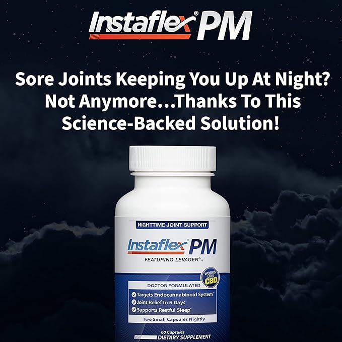 Instaflex PM Nighttime Joint Support with Levagen Tamaflex GABA Ashwagandha Passionflower Extract Mobility Sleep Support - 60 Capules