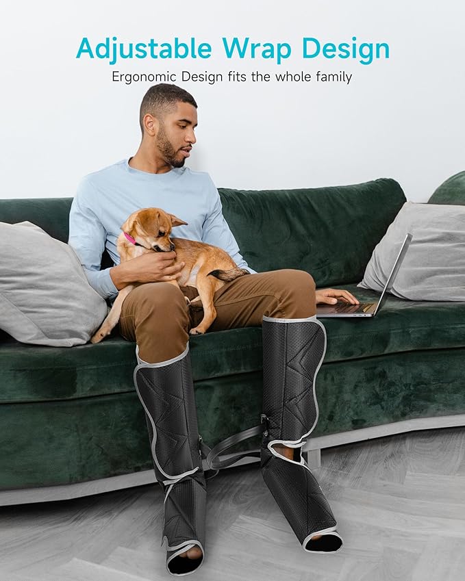ALLJOY Gifts for Men Women Leg Massager for Circulation and Pain Relief FSA Leg Massager with Heat and Compression 6 Modes 3 Intensities 2 Heat Levels