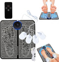 EMS Foot Massager for Pain Relief &amp Muscle Stimulation - 19 Intensity Levels 8 Modes with Wireless Remote | EMS Foot Plate Technology for Home/Office/Recovery Use (USB Rechargeable)